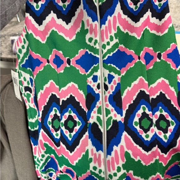 Gabby Skye Sleeveless 6os Geometric Ikat Dress Keyhole Neck Sz 8 Retro - Picture 5 of 5